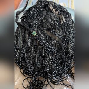 Elegant Antique 1900's Black Beaded Women's Bag